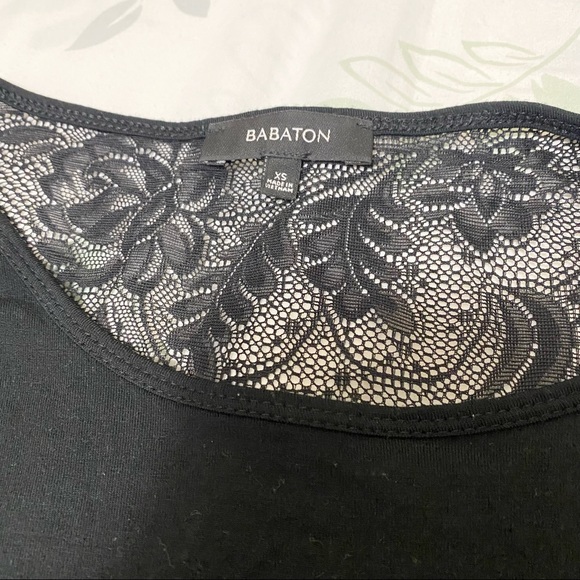 Babaton Black Dress with 3/4 Sleeves and Black Lace Backing - Size XS - Picture 2 of 5